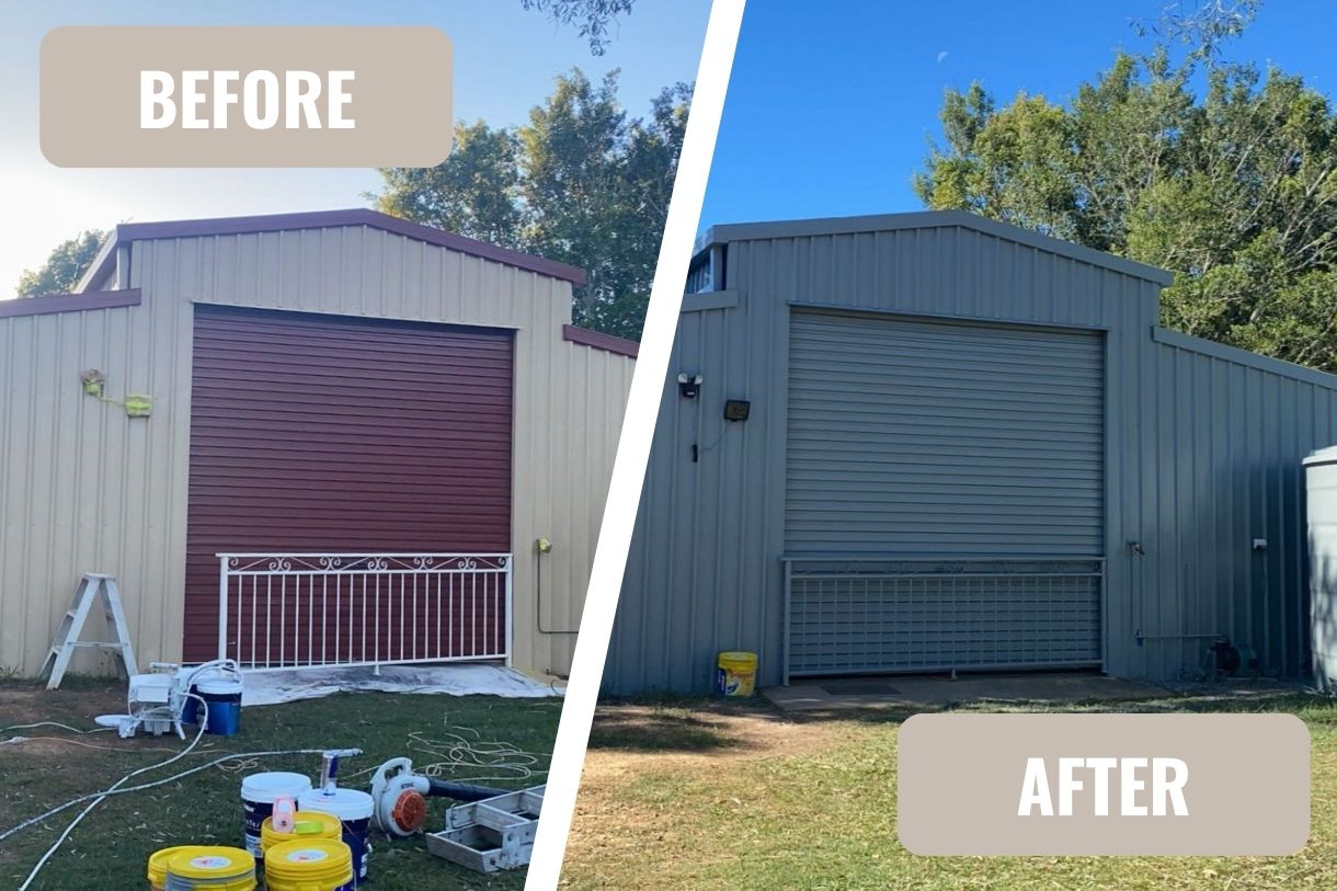Shed Repaint Before & After